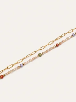 Pulsera Double Glam Acero Baño Oro