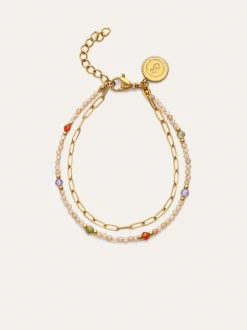 Pulsera Double Glam Acero Baño Oro