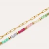 Pulsera Dye Dots Pastel Acero Baño Oro