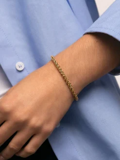 Pulsera Fine Disco Acero Baño Oro