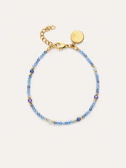 Pulsera Glam Azul Acero Baño Oro