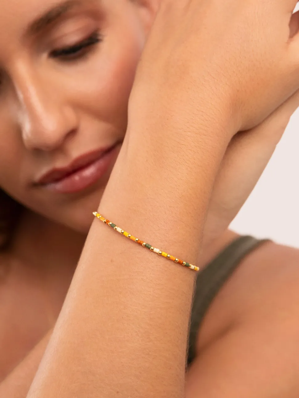 Pulsera Harvest Colors Acero Baño Oro