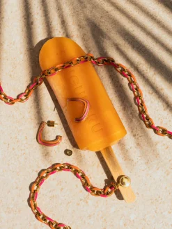 Pulsera Link Tropical Acero Baño Oro