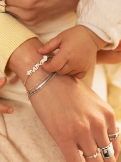 Pulsera Mamá Heart Plata