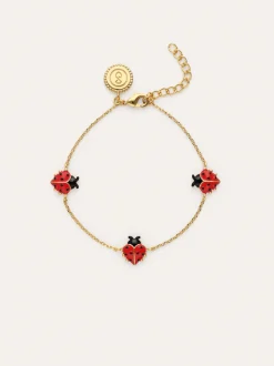 Pulsera Mariquita Baño Oro