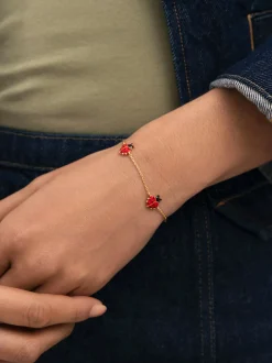 Pulsera Mariquita Baño Oro