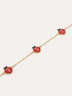 Pulsera Mariquita Baño Oro