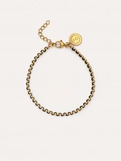 Pulsera Morgana Black Acero Baño Oro