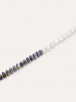Pulsera Índigo Pearl Acero Baño Oro