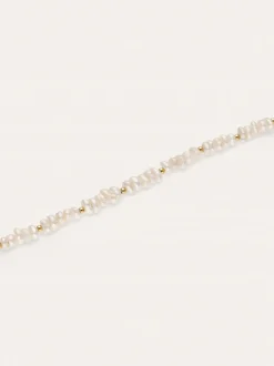 Pulsera Pearls Dots Acero Baño Oro