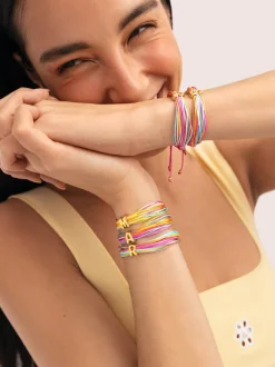 Pulsera Personalizada Color Rainbow Acero Baño Oro