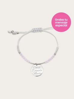 Pulsera Personalizada Dream Pink Plata