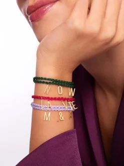 Pulsera Personalizada Dream Lavande Letters Plata Baño Oro