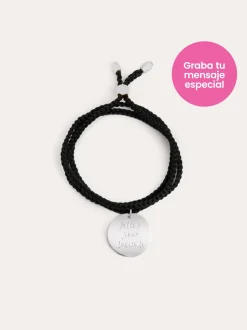 Pulsera Personalizada Dream Negra Plata