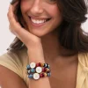 Pulsera Personalizada Letter Nácar Acero Baño Oro