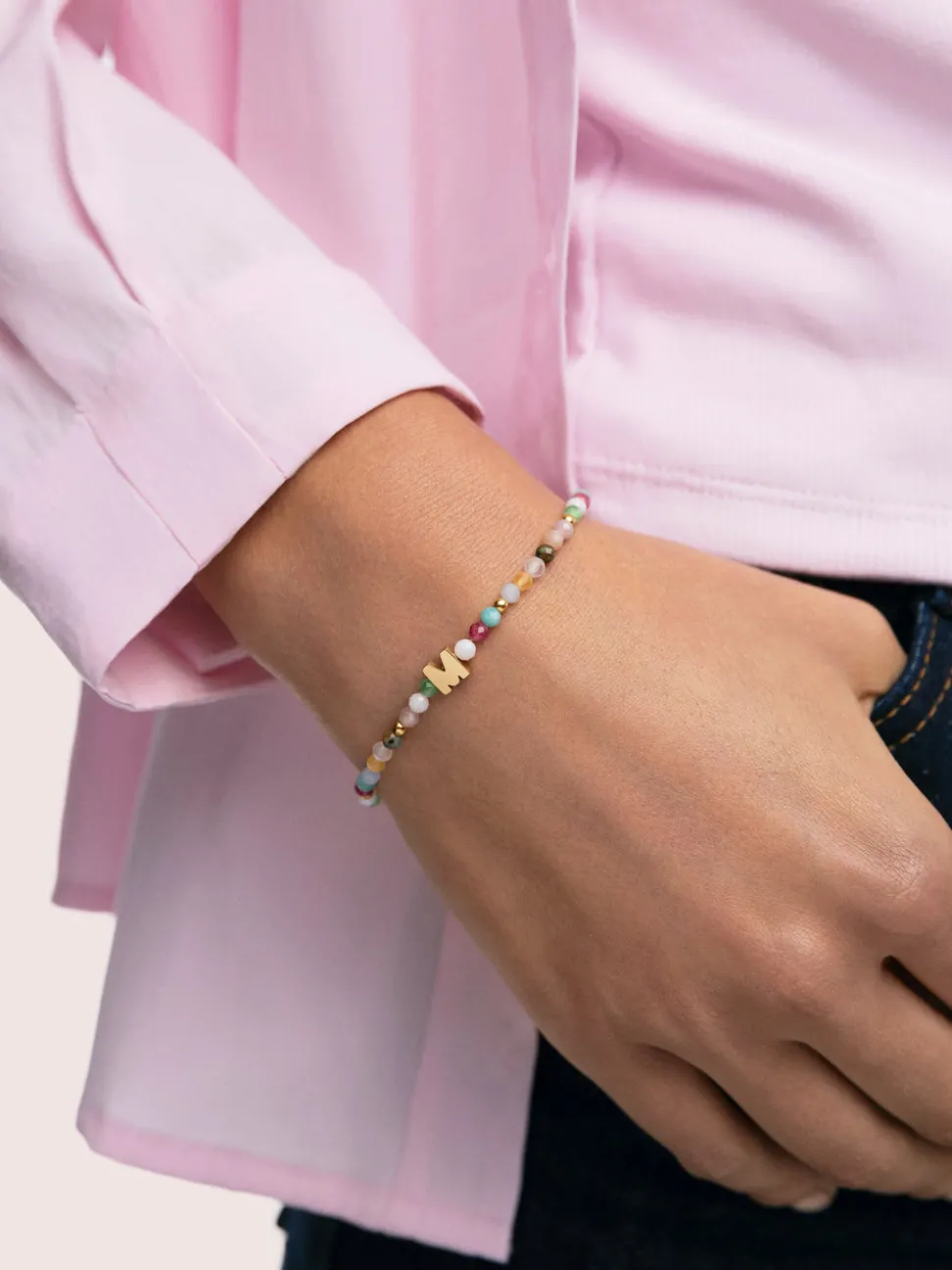 Pulsera Personalizada Letter Altea Color Acero Baño Oro