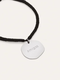 Pulsera Personalizada Medallón Organic Negro Acero