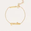 Pulsera Personalizada Monogram Plata Baño Oro