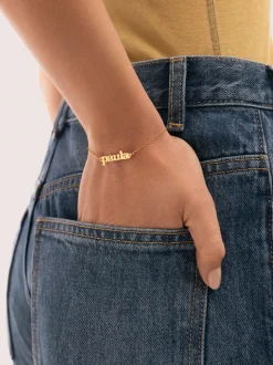 Pulsera Personalizada Monogram Plata Baño Oro