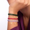 Pulsera Personalizada Pine Letters Plata Baño Oro