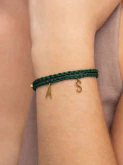 Pulsera Personalizada Pine Letters Plata Baño Oro