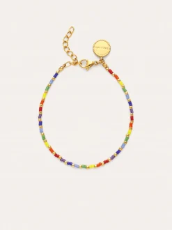 Pulsera Rainbow Colors Acero Baño Oro