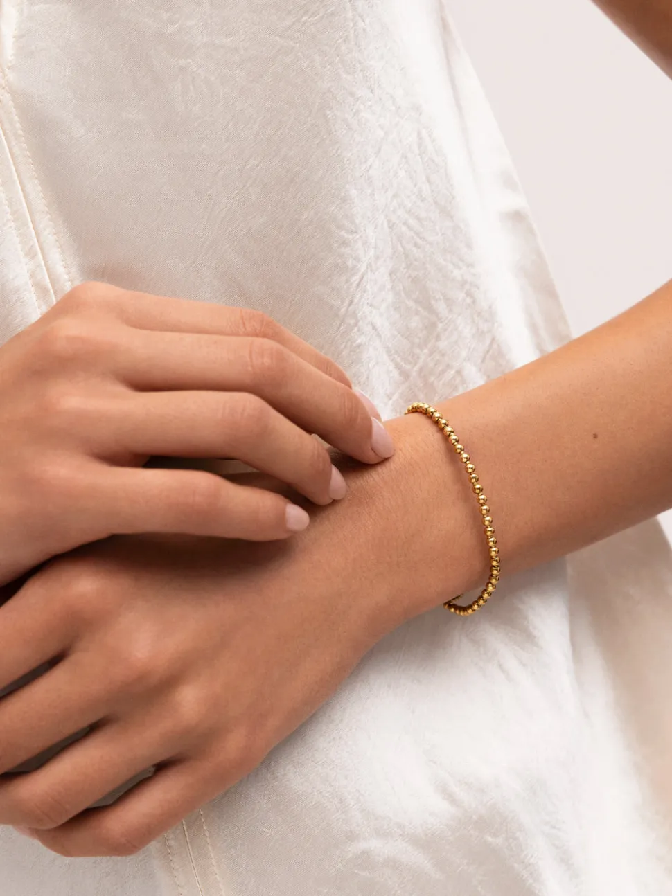 Pulsera Rosario Acero Baño Oro