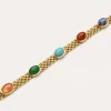 Pulsera Tape Stones Acero Baño Oro